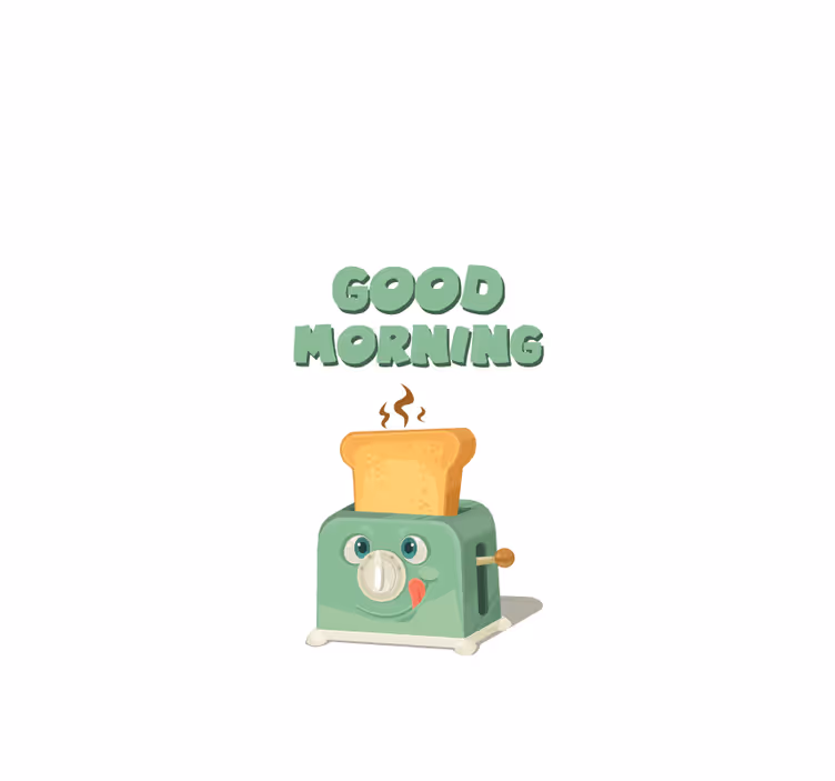 Küchenfenster Rollo guten Morgen mit Toaster - TenStickers