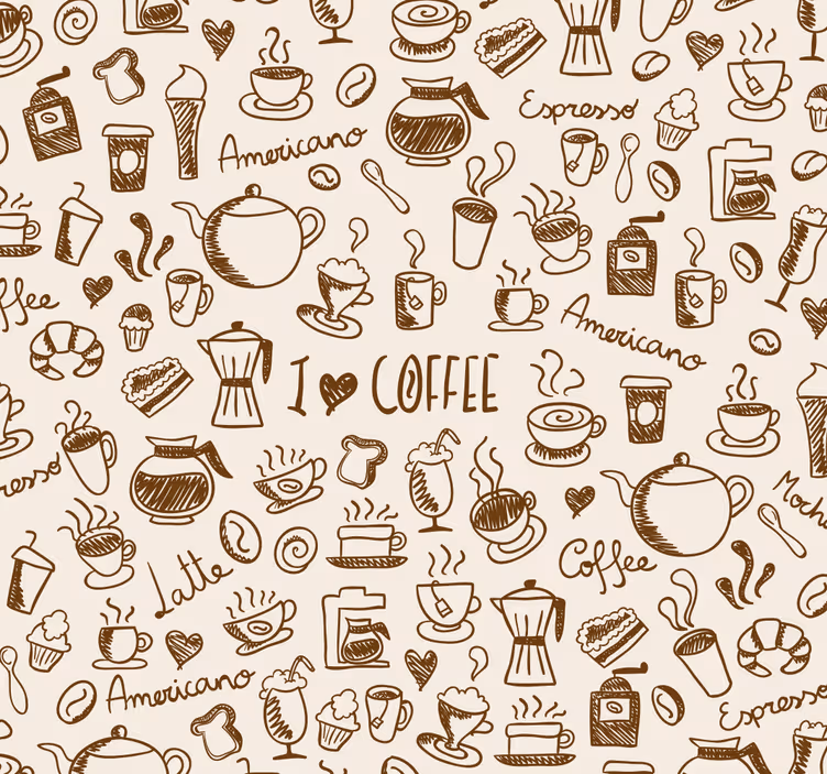 Küchenfenster Rollo Kaffee-Muster - TenStickers