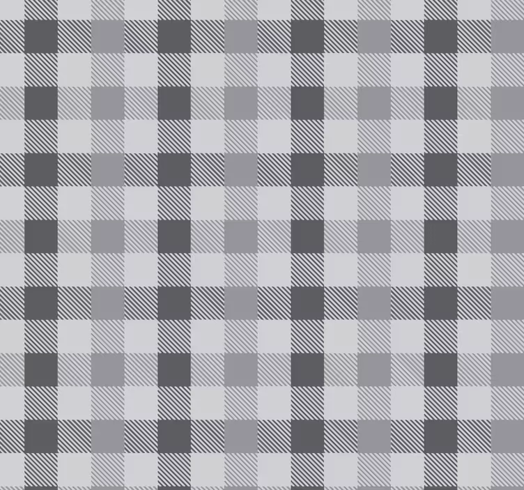 Küchenfenster Rollo graues Gingham-Muster - TenStickers