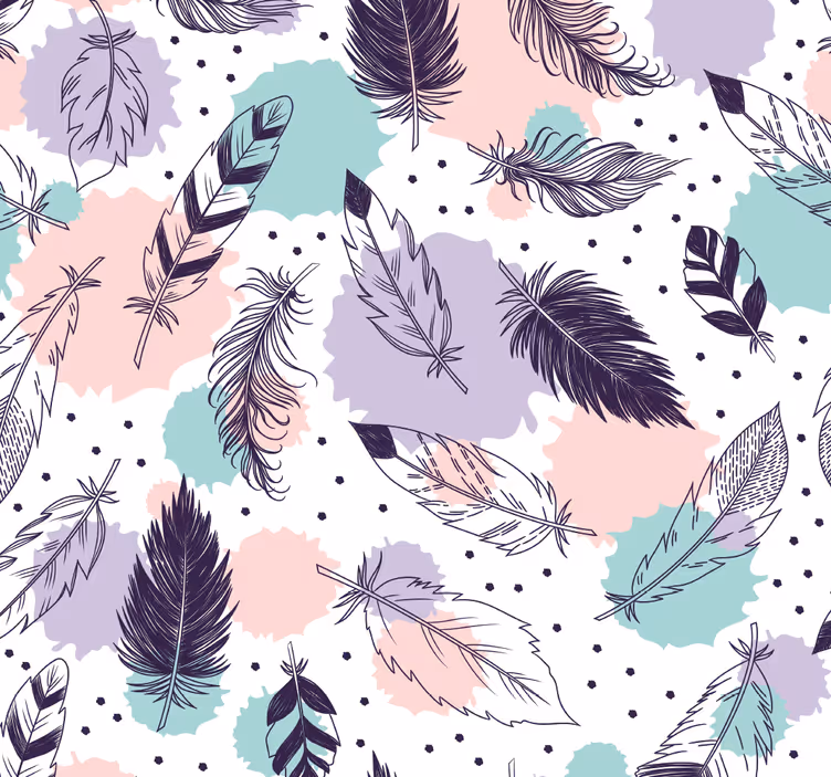 Rollo Fenster Badezimmer Boho-Federn-Muster - TenStickers