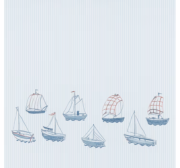 Rollo Fenster Kinderzimmer blaue segelboote - TenStickers