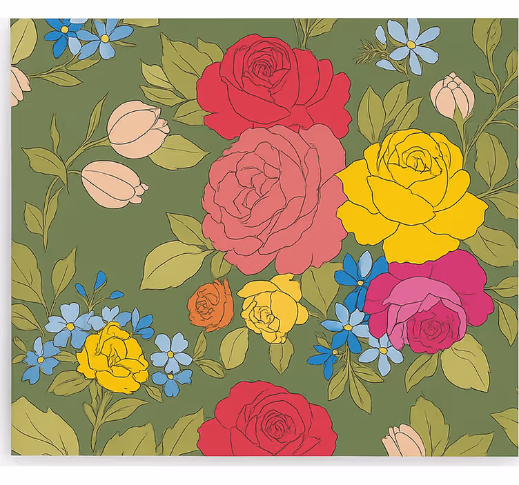 Küchenfenster Rollo florales rosenmuster - TenStickers