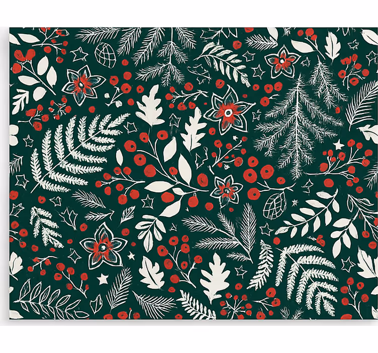 Rollo Fenster Wohnzimmer florales weihnachtsmuster - TenStickers