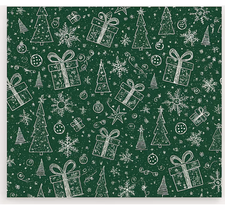 Rollo Fenster Wohnzimmer grün weiß weihnachten - TenStickers