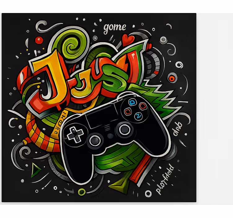 Rollo Fenster Gamer graffiti nur gamecontroller - TenStickers