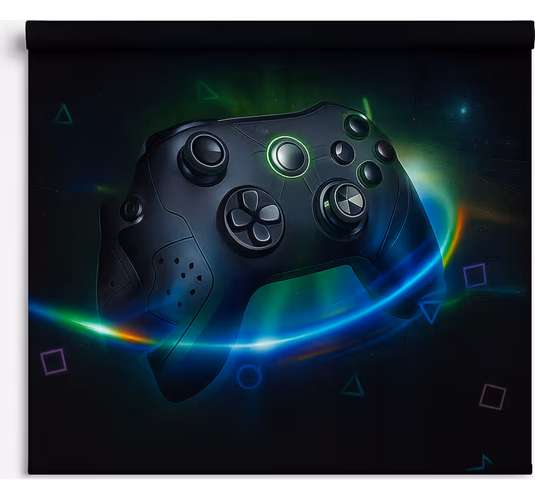 Rollo Fenster Gamer neonfarbener futuristischer gaming-controller - TenStickers