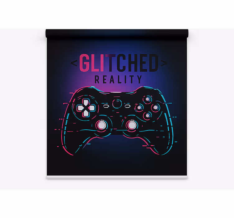 Rollo Fenster Gamer glitch-reality-controller - TenStickers
