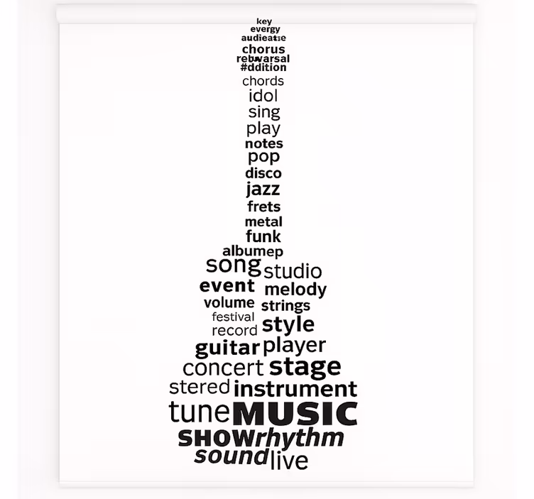 Rollo Fenster Jugendzimmer musik gitarre wörter - TenStickers