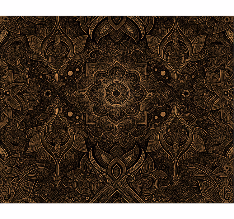 Rollo fenster esszimmer mandala schwarz gold - TenStickers