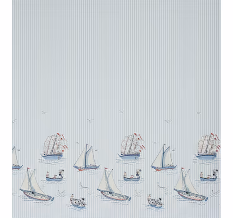 Rollo fenster skandinavisch ozeanblaue segelschiffe - TenStickers