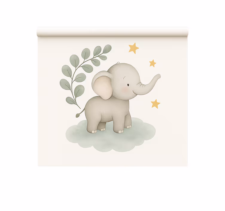 Rollo fenster skandinavisch anpassbarer wolkenbaby-elefant - TenStickers