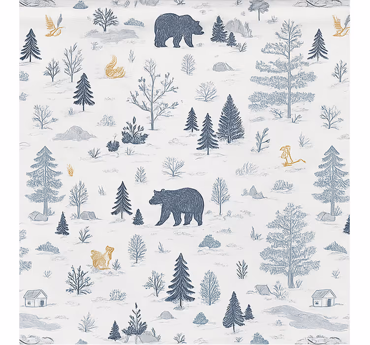 Rollo fenster skandinavisch bär im skandinavischen wald - TenStickers