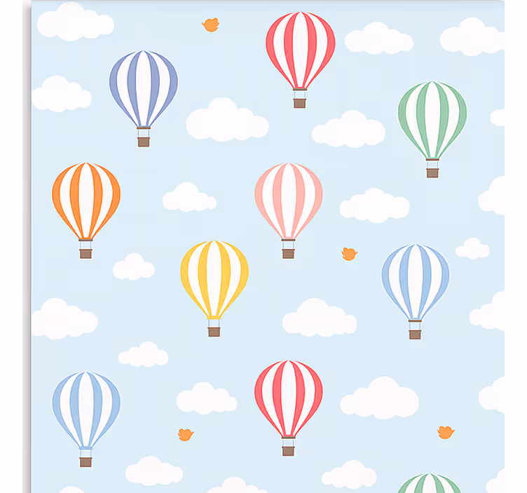 Rollo fenster skandinavisch ballonfahrt in pastellfarben - TenStickers