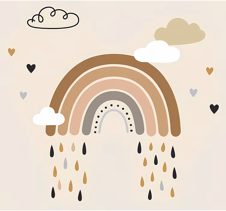 Rollo fenster skandinavisch in nude-tönen regenbogen - TenStickers