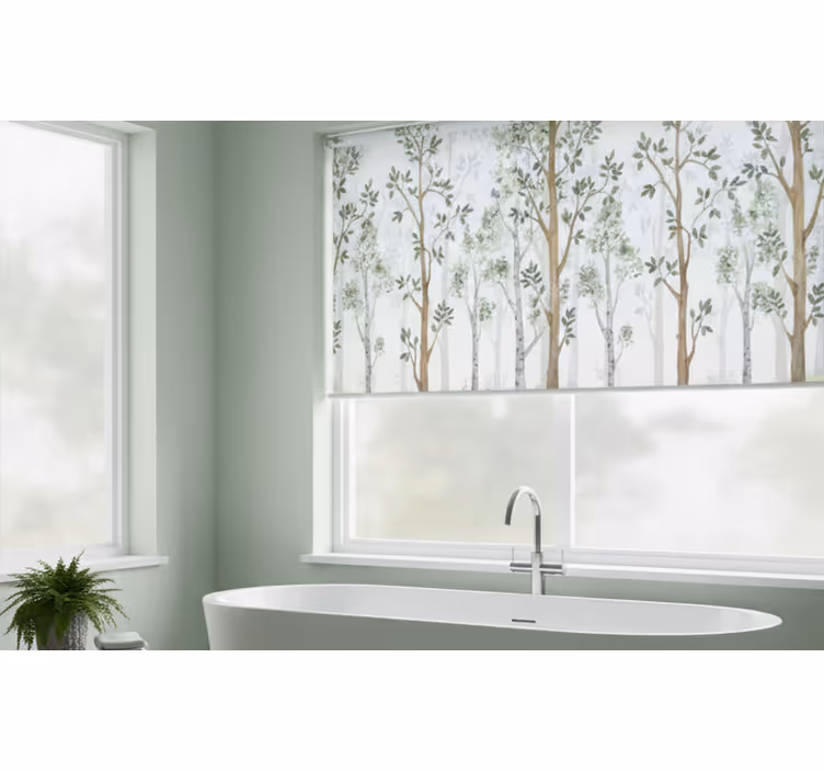 Rollo fenster baum minimalistisches botanisches design - TenStickers