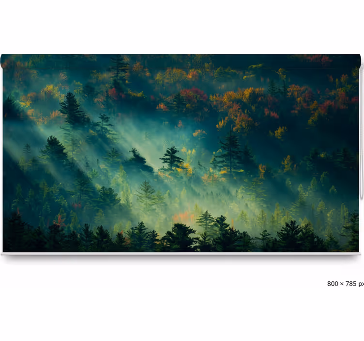 Rollo fenster baum der stimmungsvolle wald - TenStickers