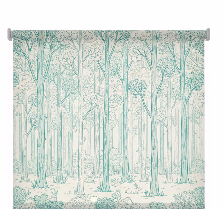 Rollo fenster baum mint waldskizze - TenStickers