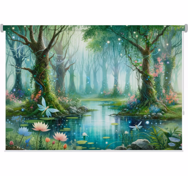 Rollo fenster baum märchenhaftes feenwandbild - TenStickers