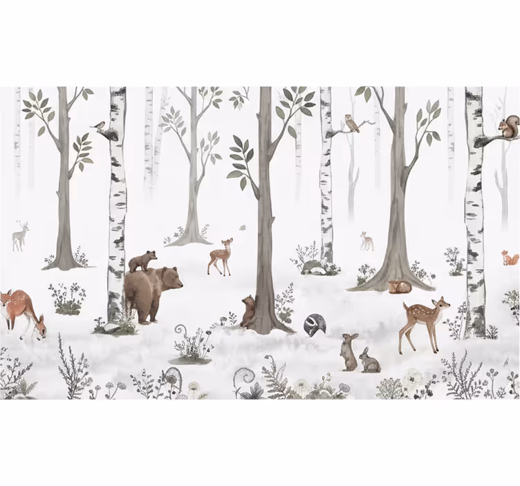 Rollo fenster baum verspielt im wald skizze - TenStickers