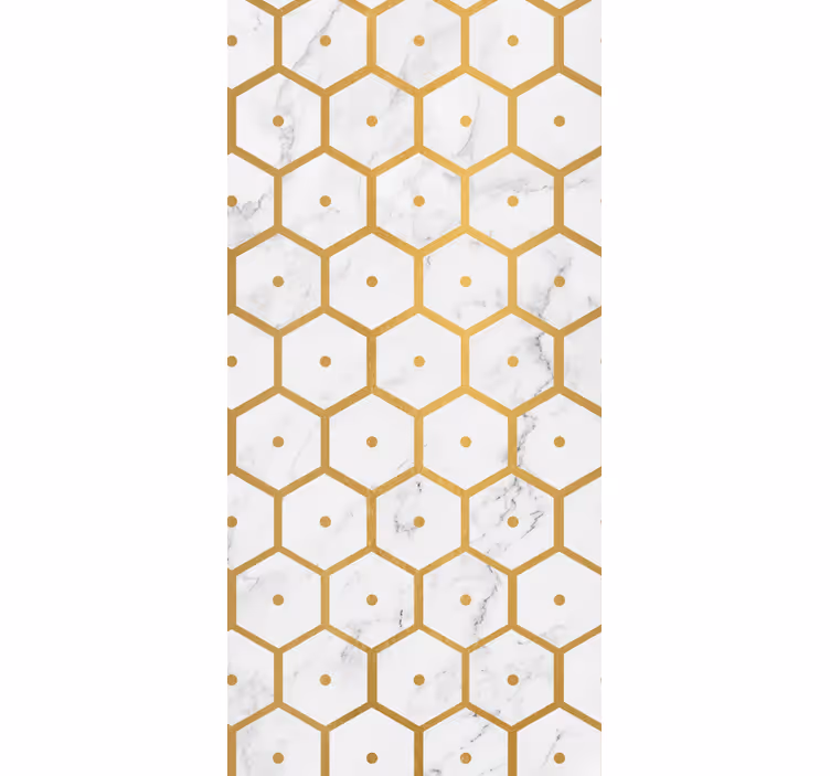 Rollo fenster badezimmer hexagonales goldmarmor-muster - TenStickers