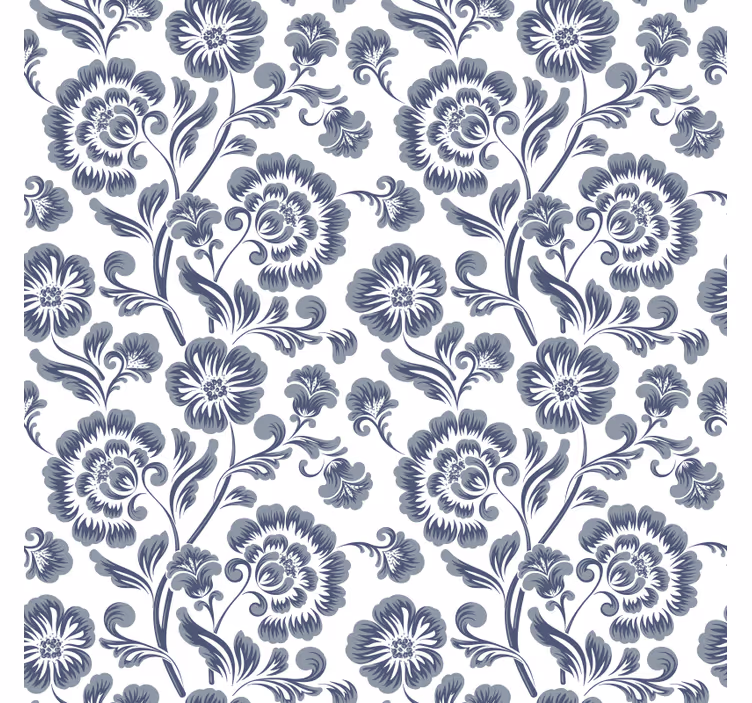 Rollo fenster badezimmer blaue blumen auf weißem hintergrund - TenStickers