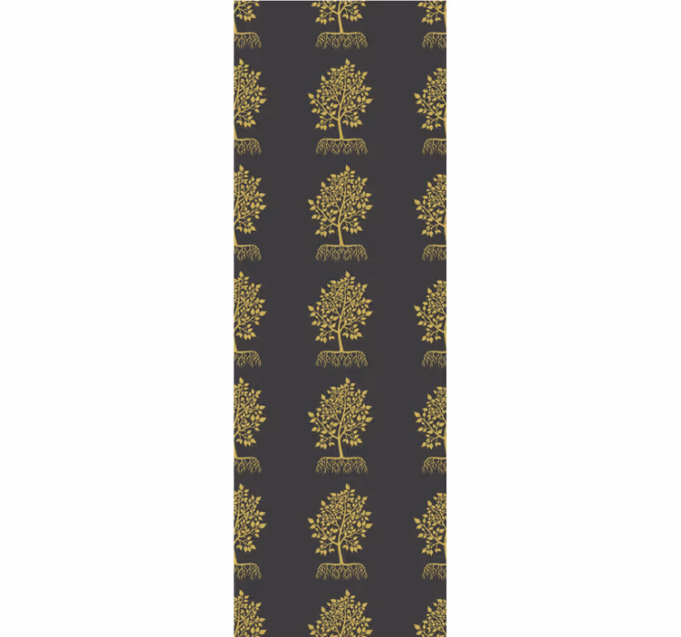 Rollo fenster büro mit goldenen baum-silhouetten - TenStickers