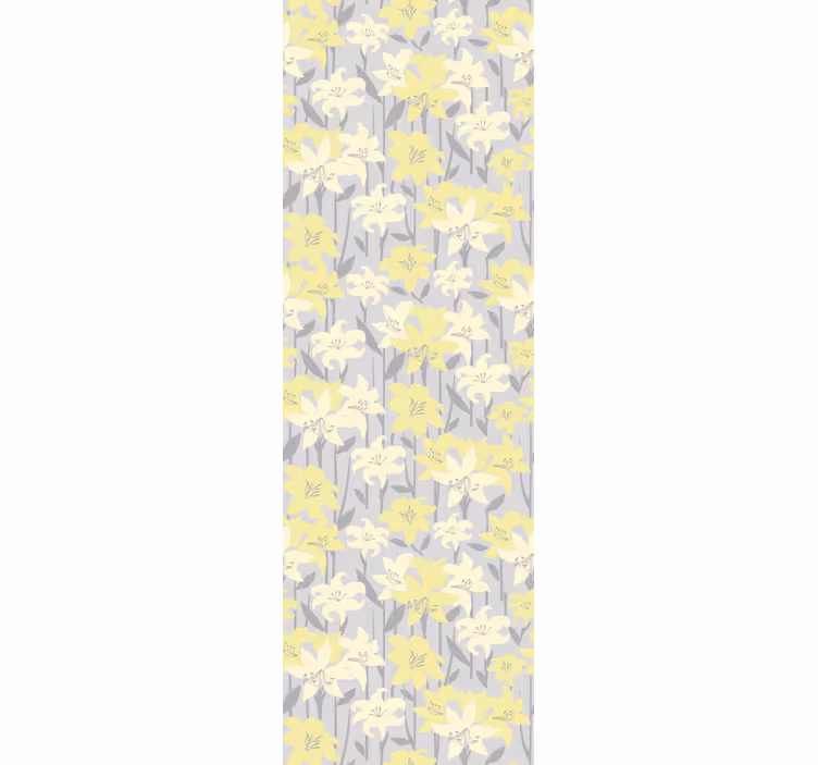 Rollo fenster esszimmer mit floralen gelben blüten - TenStickers
