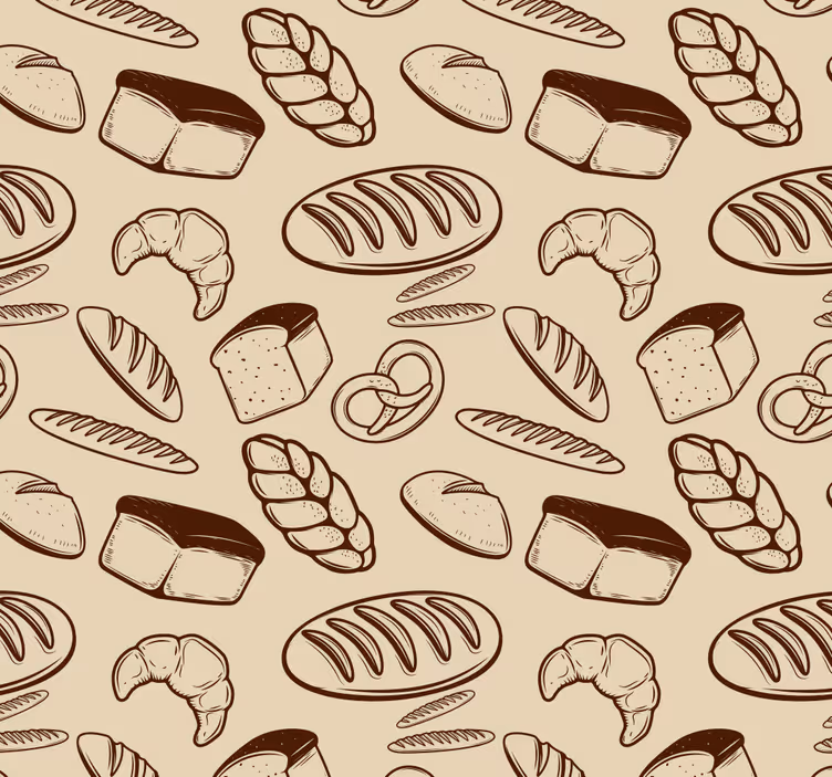 Küchenfenster rollo mit bäckerei-muster - TenStickers