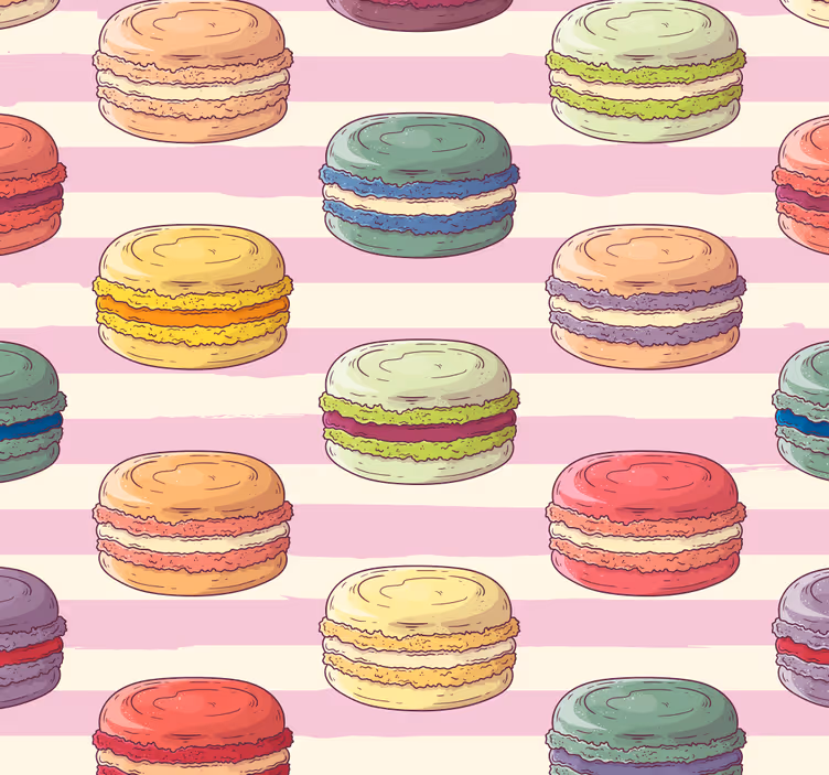 Küchenfenster rollo mit buntem macarons-muster - TenStickers