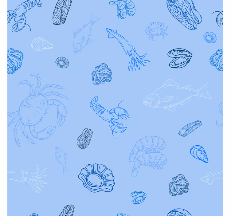Küchenfenster rollo mit meeresfrüchte-muster - TenStickers