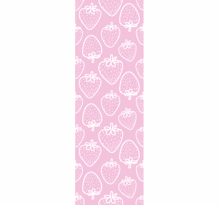 Küchenfenster rollo mit nahtlosem pinken erdbeerdesign - TenStickers