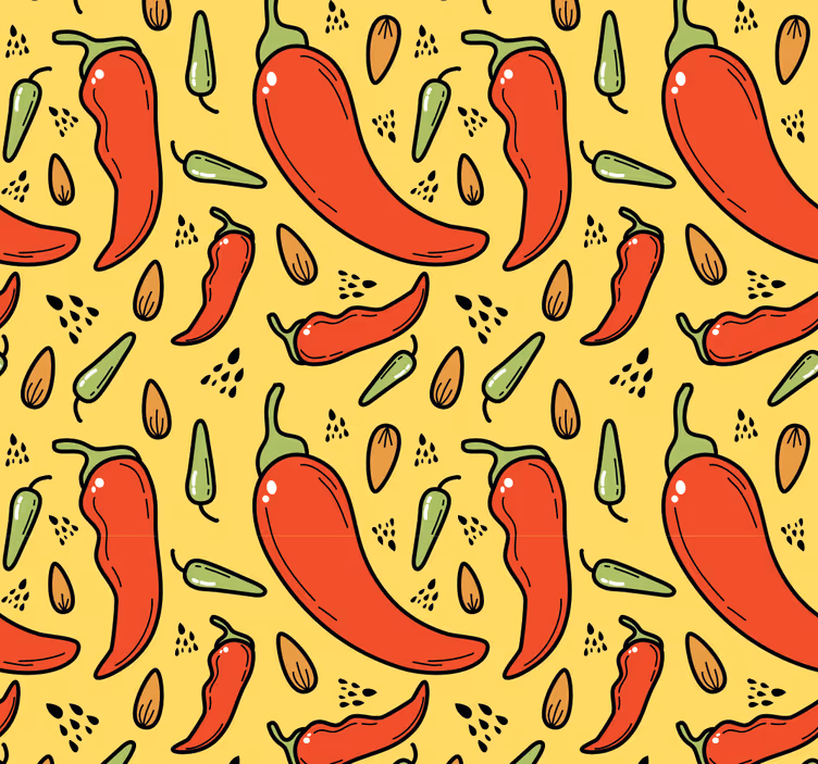 Küchenfenster rollo in rot und grünem chili - TenStickers