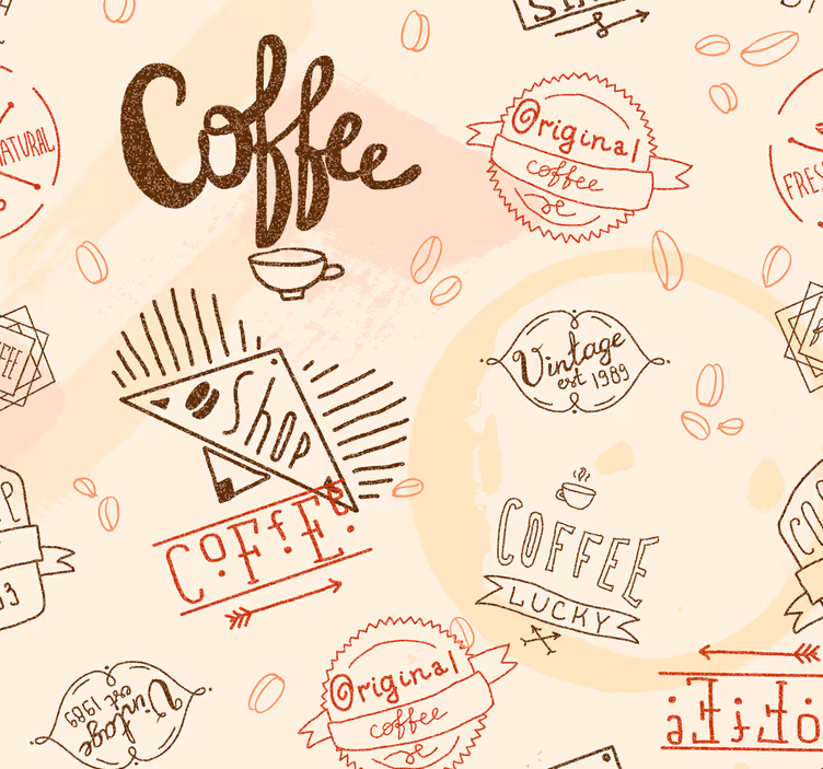 Küchenfenster rollo mit kaffeetassen-motiven - TenStickers
