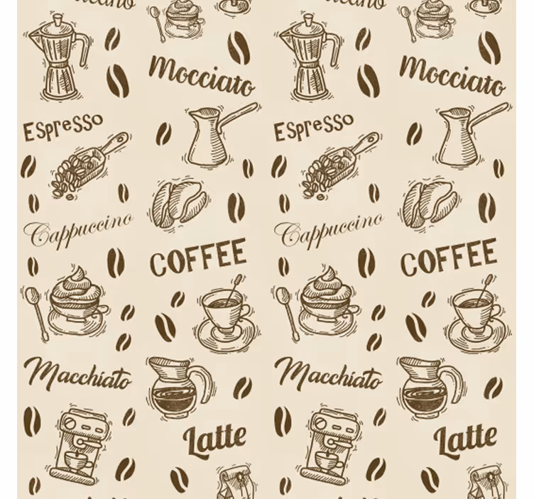 Küchenfenster rollo mit 3d kaffeemuster namen - TenStickers