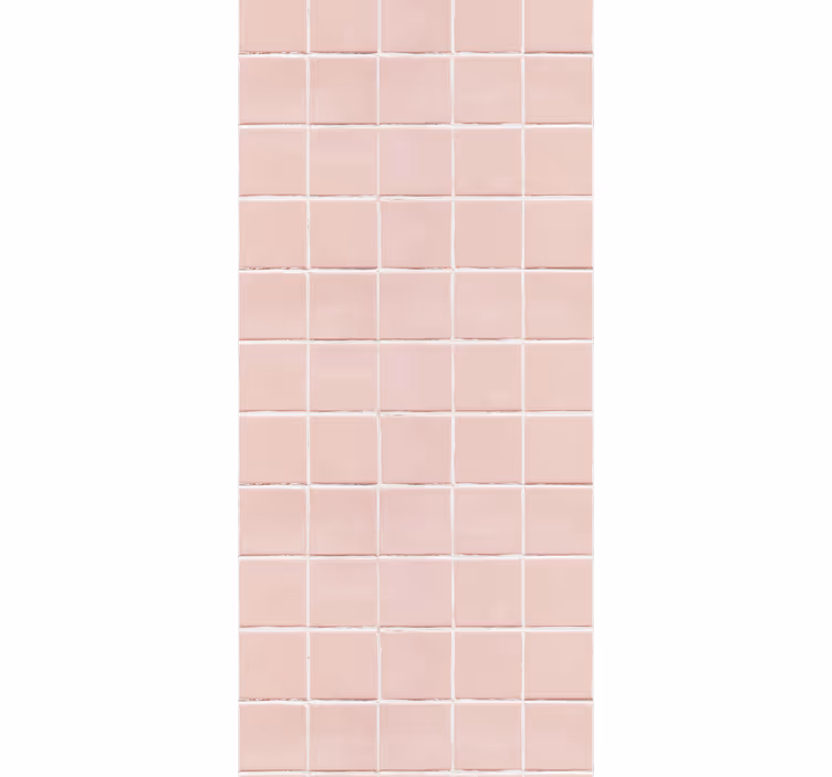 Küchenfenster rollo mit einfachen blassrosa fliesen - TenStickers