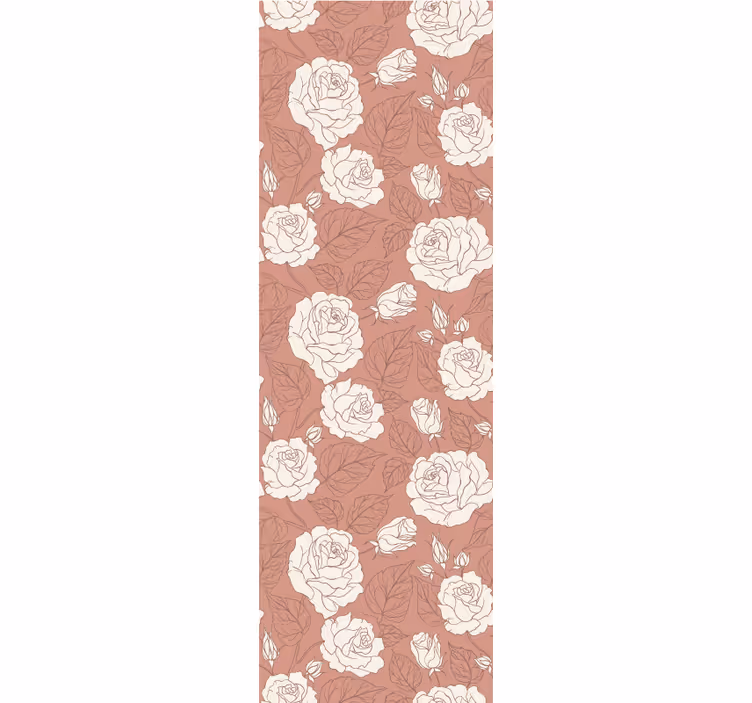 Rollo fenster esszimmer große terracotta rosen - TenStickers