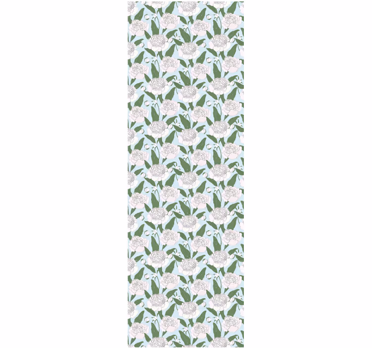 Rollo fenster esszimmer mit muster weiße blumen - TenStickers