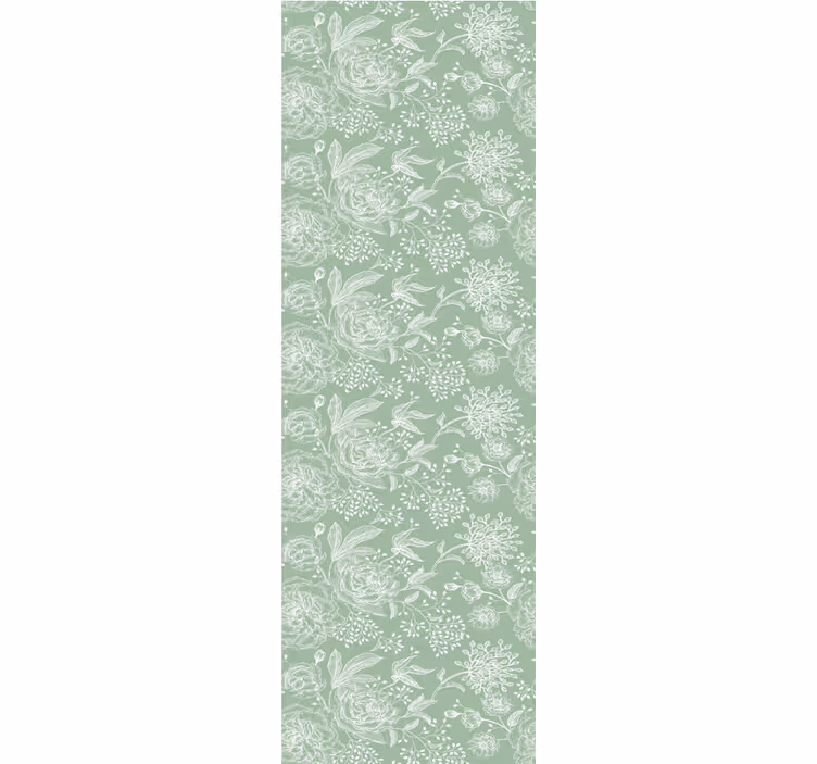 Rollo fenster esszimmer im grünen blumen grandmillenial stil - TenStickers