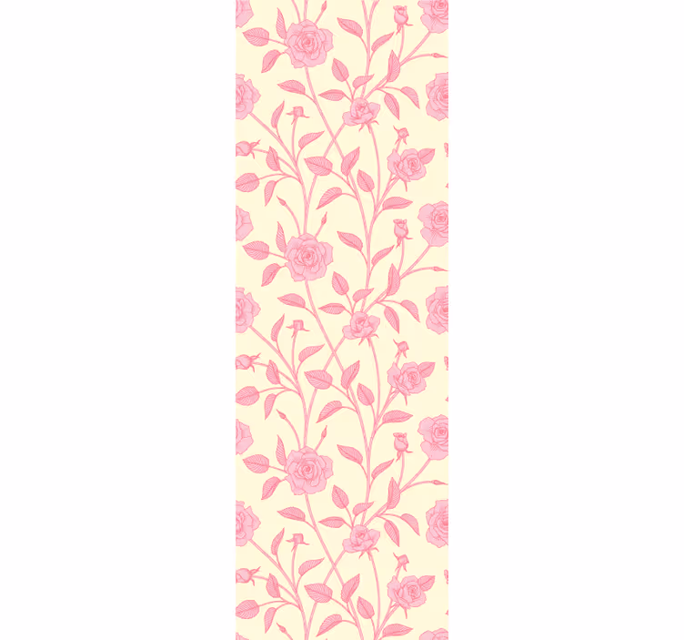 Rollo fenster esszimmer mit kleinen rosen auf rosa - TenStickers