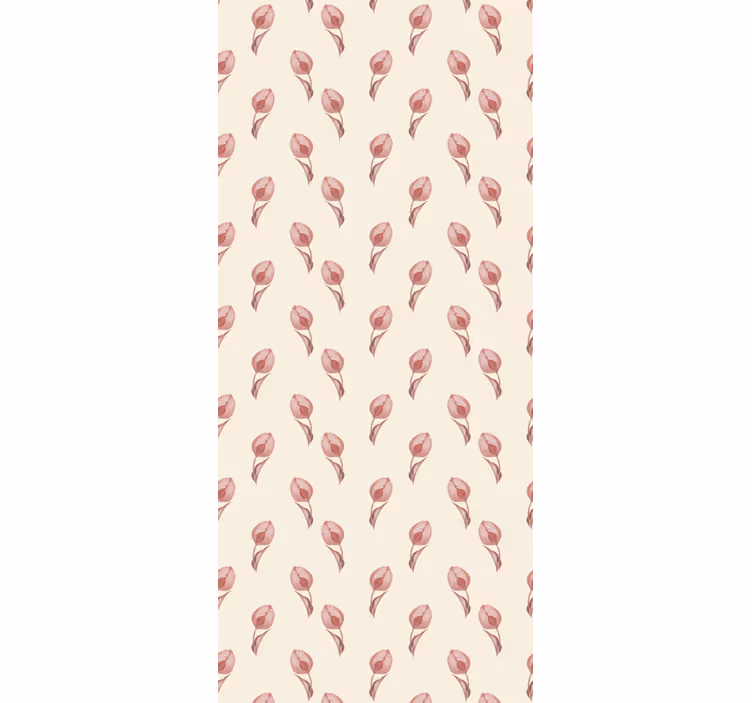 Rollo fenster esszimmer mit kleinem rosa tulpenmuster - TenStickers