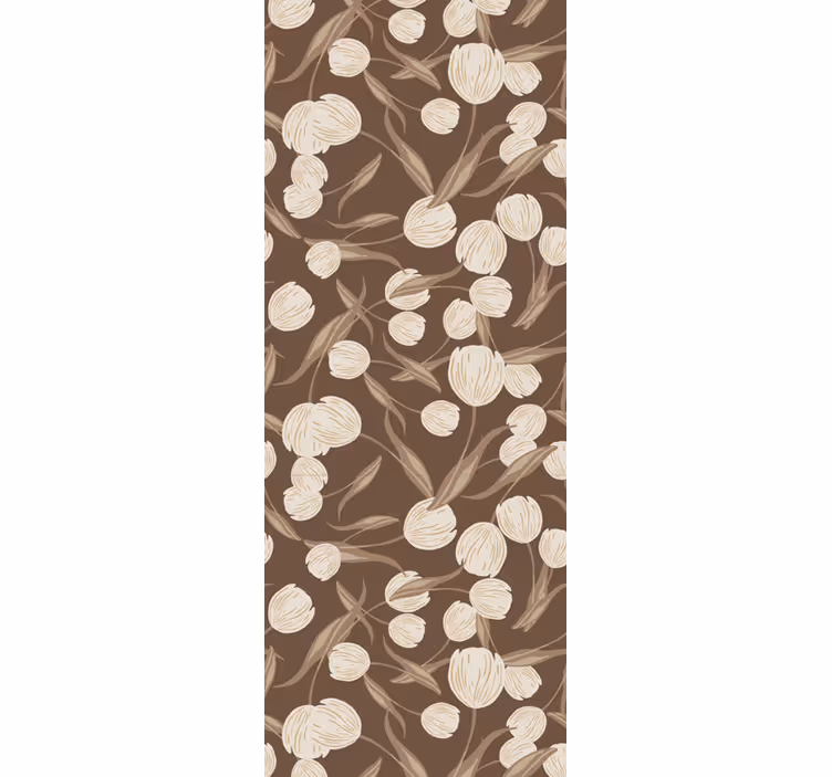 Rollo fenster esszimmer elegantes beiges tulpenmuster - TenStickers