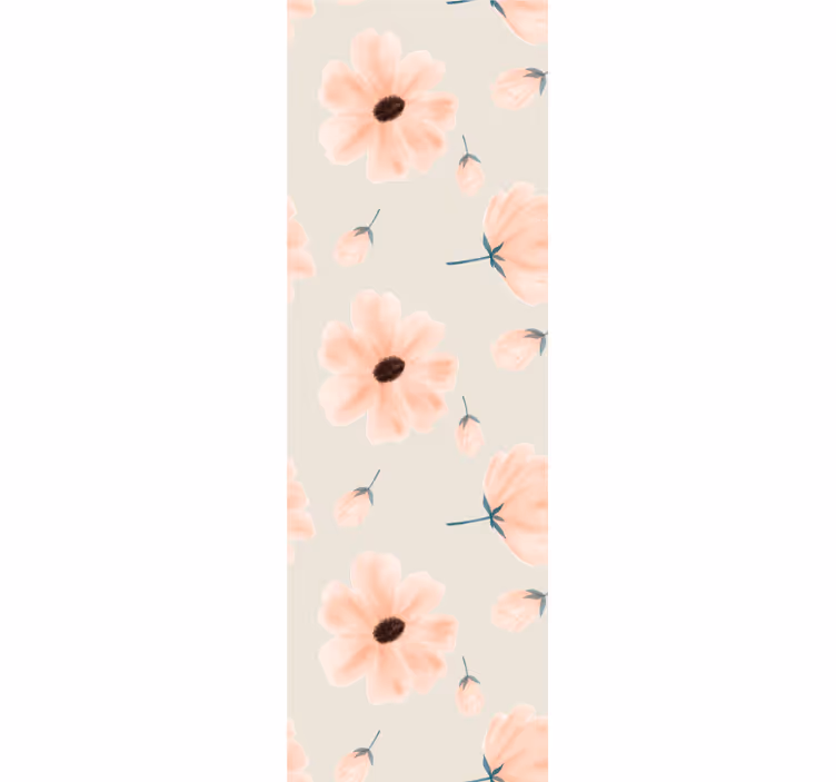 Rollo fenster esszimmer große blumen aquarell beige - TenStickers