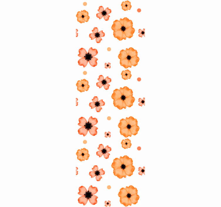 Rollo fenster esszimmer in orange und pink aquarellmuster - TenStickers