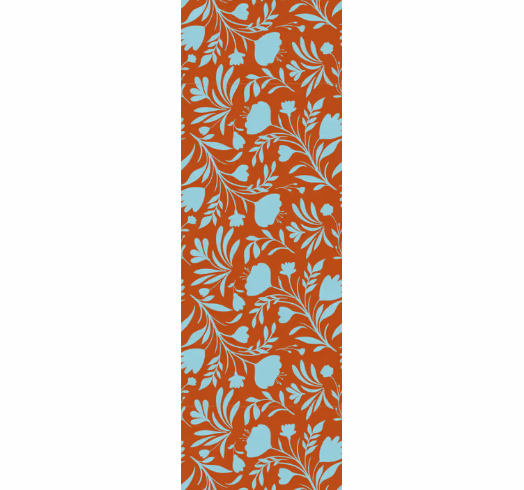 Rollo fenster esszimmer mit original blauem blumendesign - TenStickers