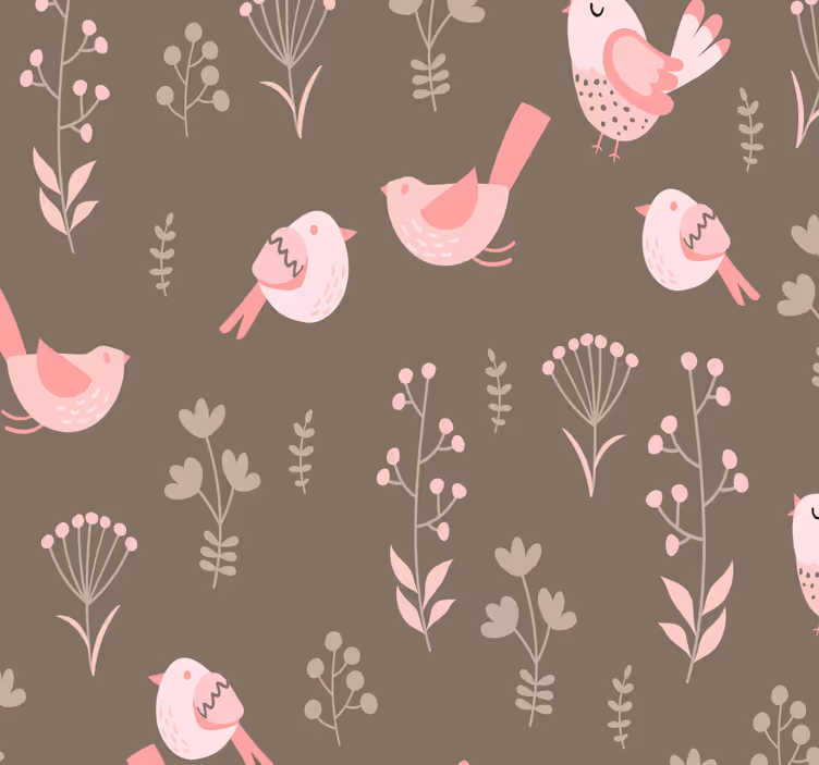 Rollo fenster esszimmer mit vintage rosa vögeln - TenStickers