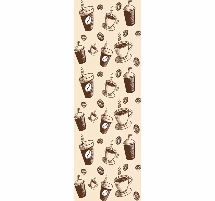 Rollo fenster esszimmer mit kaffeebohnen-muster - TenStickers