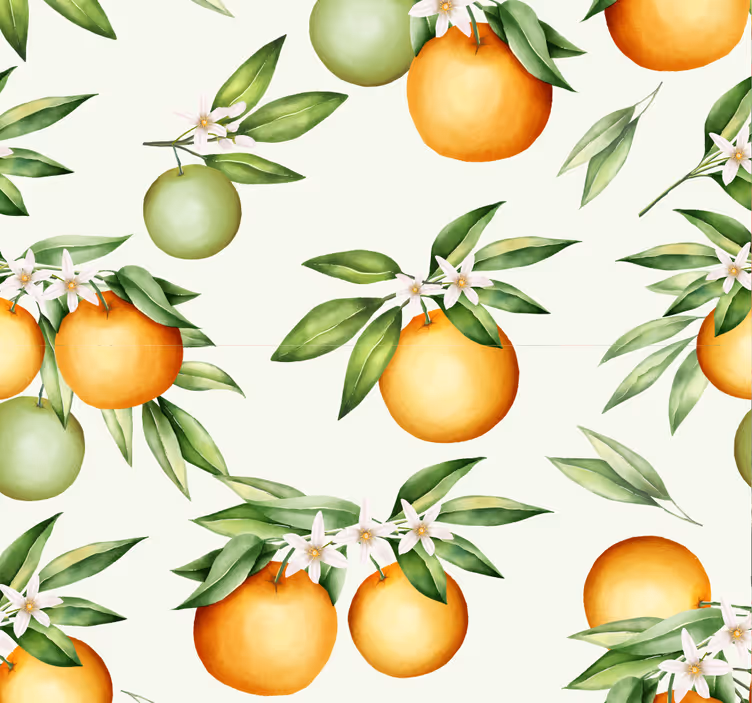 Rollo fenster esszimmer mit zitrusfrucht-motiv - TenStickers