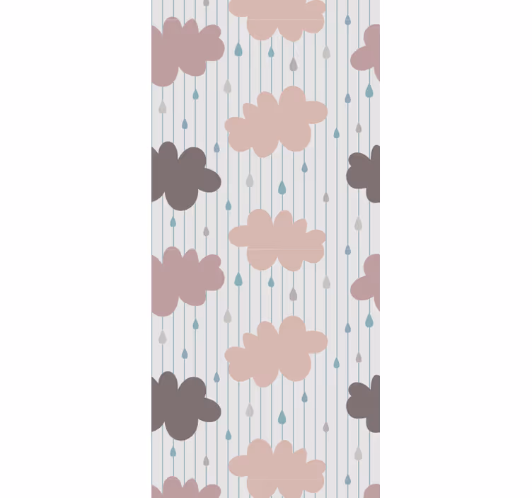 Rollo fenster kinderzimmer pinke regenwolken - TenStickers