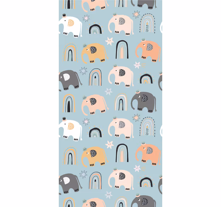 Rollo fenster kinderzimmer mit elefanten regenbogenmotiven - TenStickers