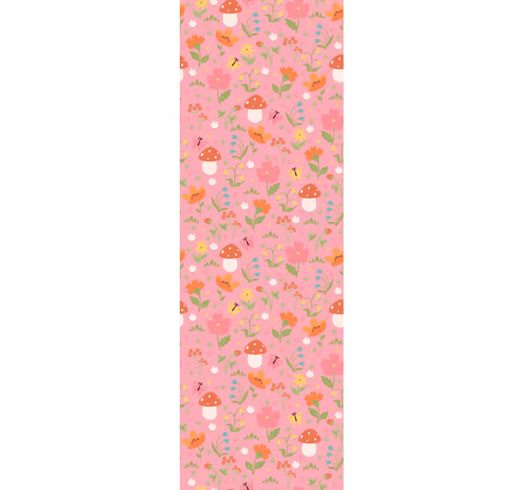 Rollo fenster kinderzimmer mit blumenpilz-muster - TenStickers